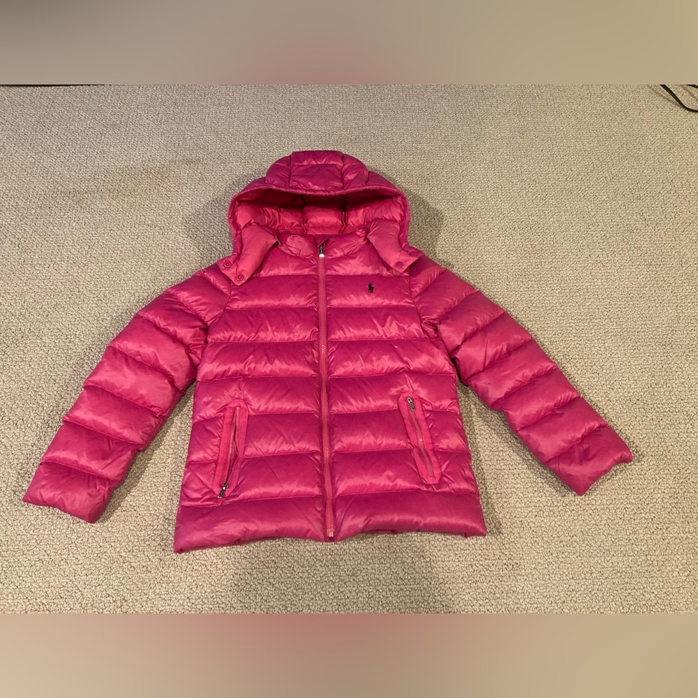 Ralph Lauren Polo Girls Pink Hooded Winter Coat
